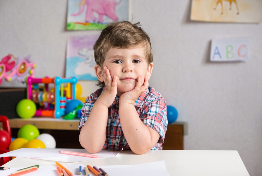 Cute,Kid,Learn,To,Write,And,Read,On,Lessons,At